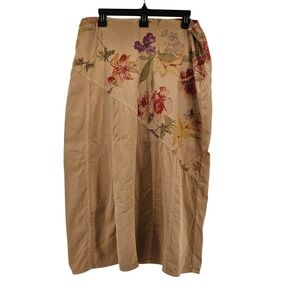 Vintage CMC‎ Floral Cottage Boho Midi Skirt USA Made Large Earthy Woodland Fairy